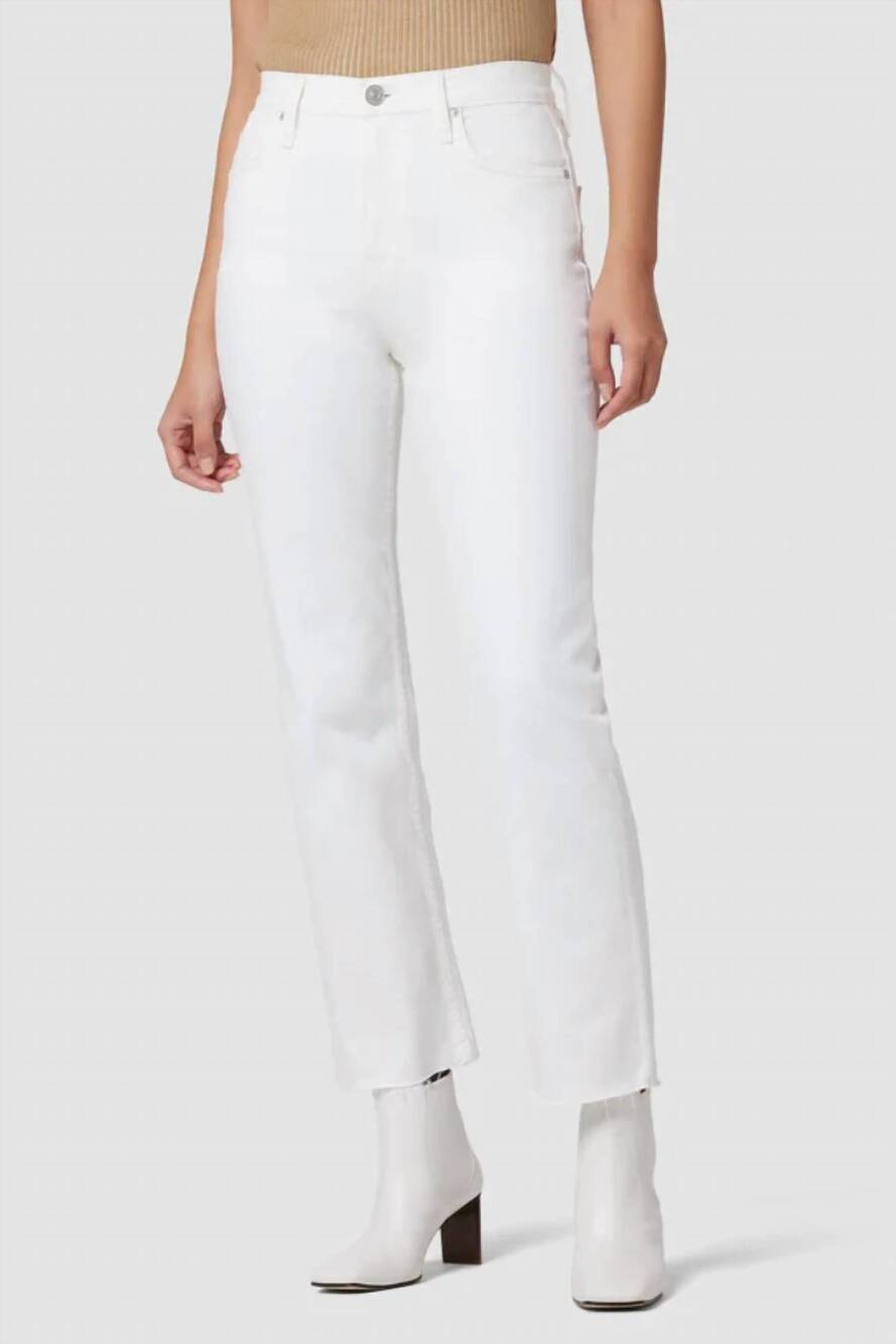 NEW HUDSON husdon high-rise straight ankle jeans in white